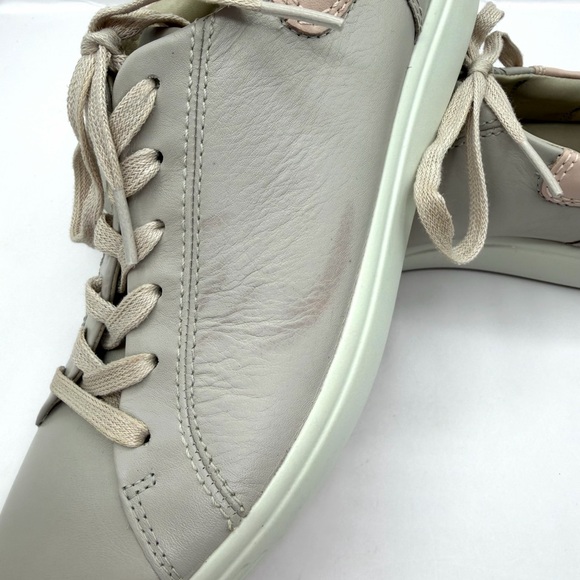 ECCO Soft 7 Women 39 EU 8 US Grey Leather Sneakers New with Factory Defects - Picture 8 of 10